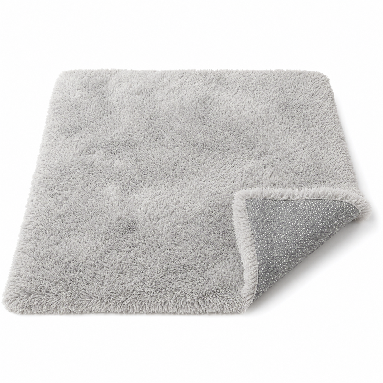 Gray Plush Anti-Slip Rug