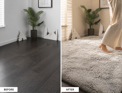 Gray Plush Anti-Slip Rug