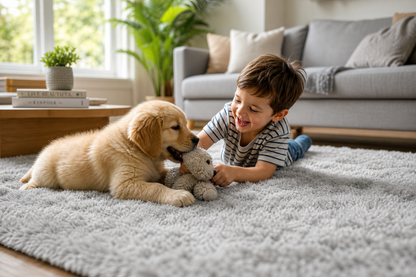 Gray Plush Anti-Slip Rug