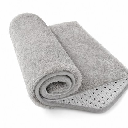 Gray Plush Anti-Slip Rug