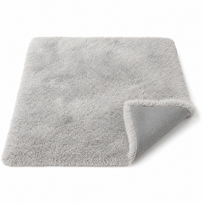 Gray Plush Anti-Slip Rug
